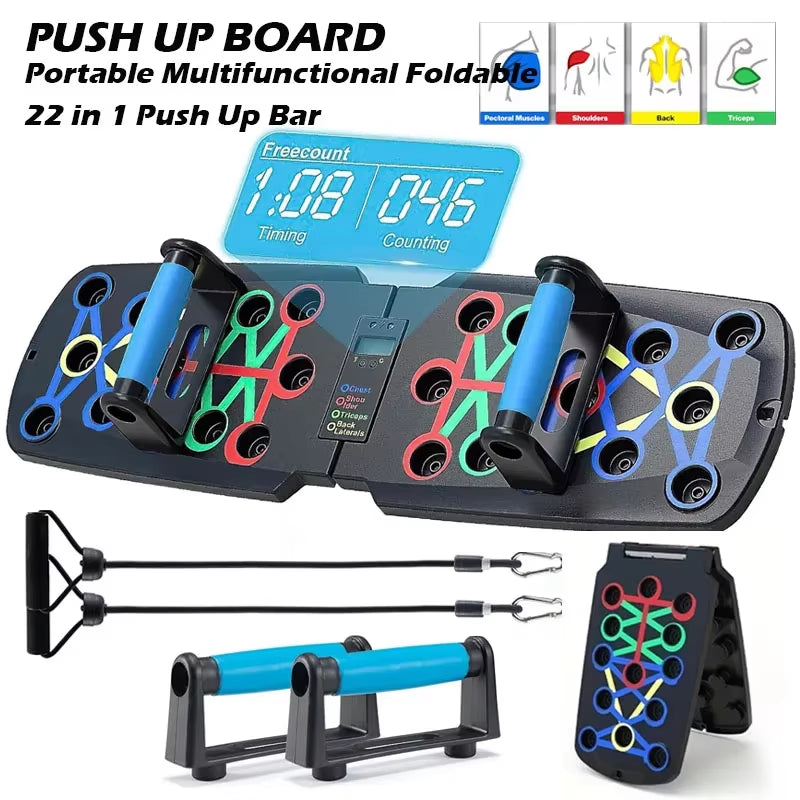 Smart Foldable Push-Up Board with Automatic Counter – Multi-Grip Stand for Core & Strength Training at Home