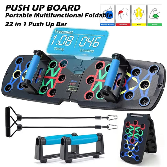 Smart Foldable Push-Up Board with Automatic Counter – Multi-Grip Stand for Core & Strength Training at Home