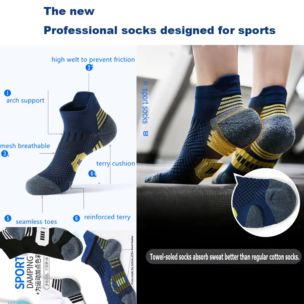 3 Pairs Non-Slip Sports Socks – Quick-Dry Athletic Socks for Men & Women