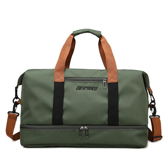 Portable Travel Gym Bag – Duffle Weekender, Carry-On Fitness Bag with Shoulder & Crossbody Straps