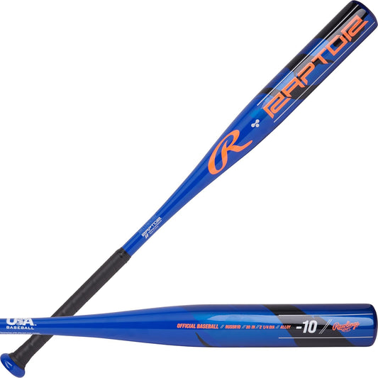 Raptor Youth USA Baseball Bat | -10 Drop | Power-Hitting 2 1/4" Barrel | 1-Piece Aluminum